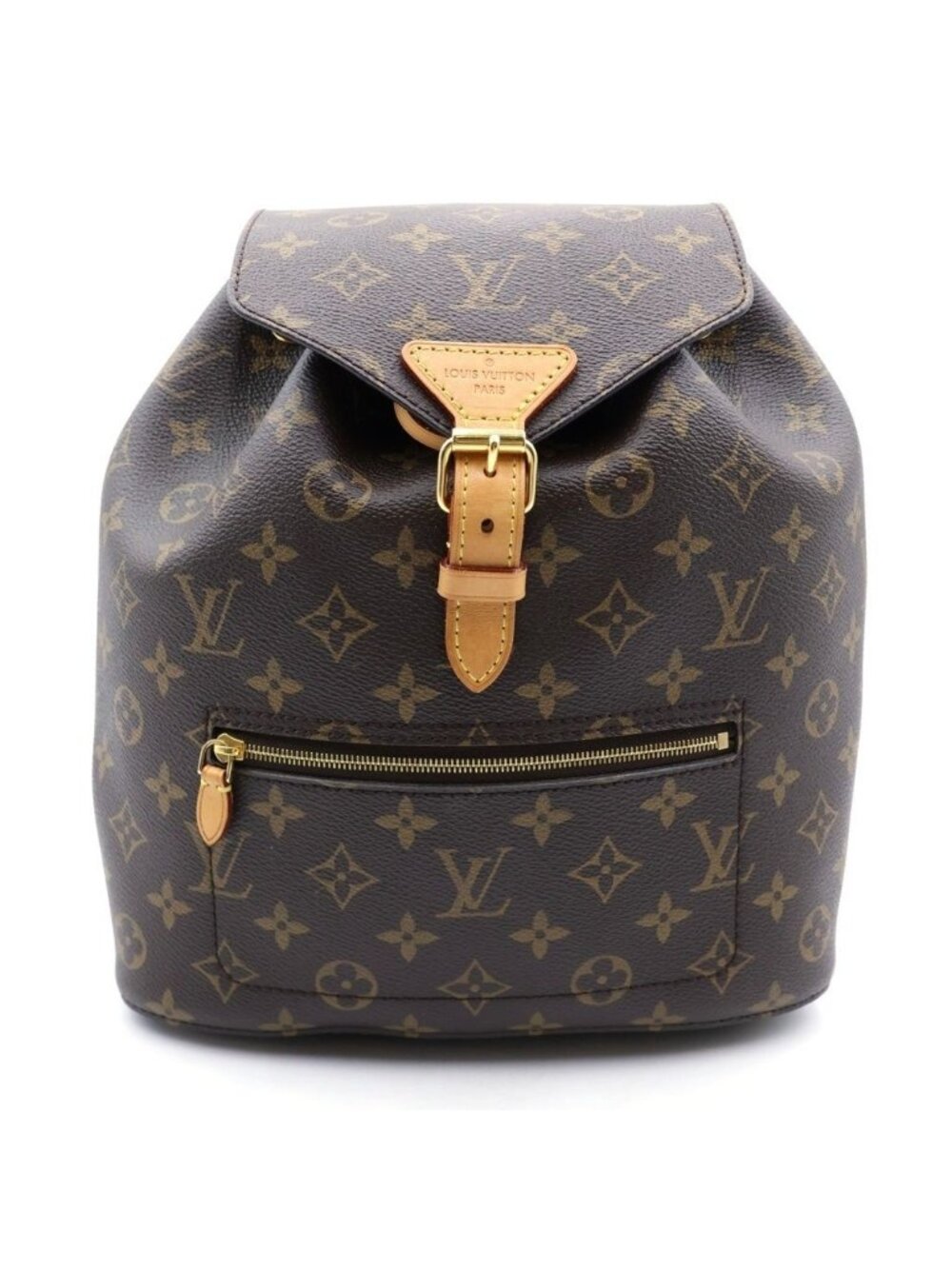 Louis Vuitton Monogram Montsouris Backpack Brown Leather Gold